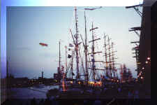 Ships at dusk - Black 
	Falcon Pier